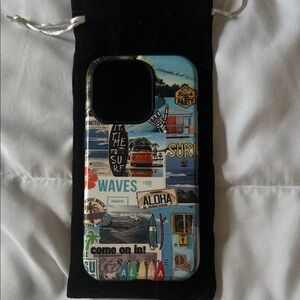 KASME - NEW Surf-Themed I-Phone 14 Case with velvet pouch